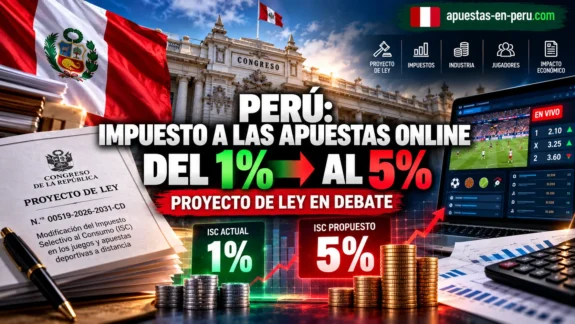 Proyecto de ley en Perú para aumentar el impuesto ISC a las apuestas online del 1% al 5%, con el Congreso peruano y el impacto económico de la propuesta